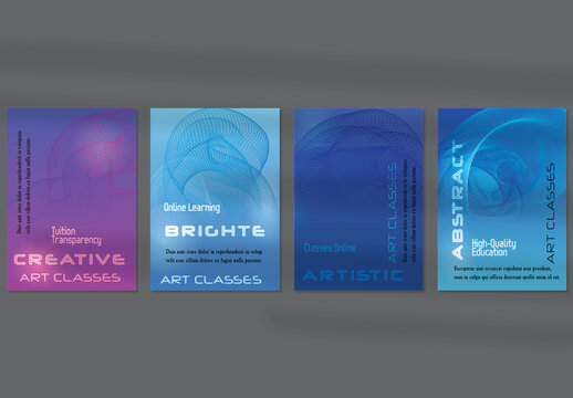 Flyer Layout with Curvy Lines on Bright Gradient Glow