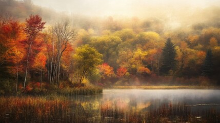 Vibrant Autumn Colors in Scenic Landscape