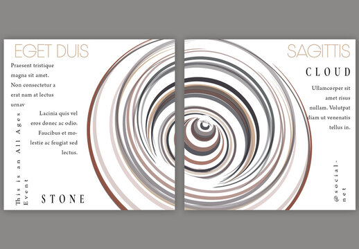 Social Media Square Post Layout with Futuristic Colored Abstract Geometric Shape