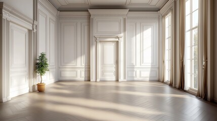 Classic luxury room wooden interior