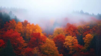 Majestic Trees Adorned with Fall Leaves