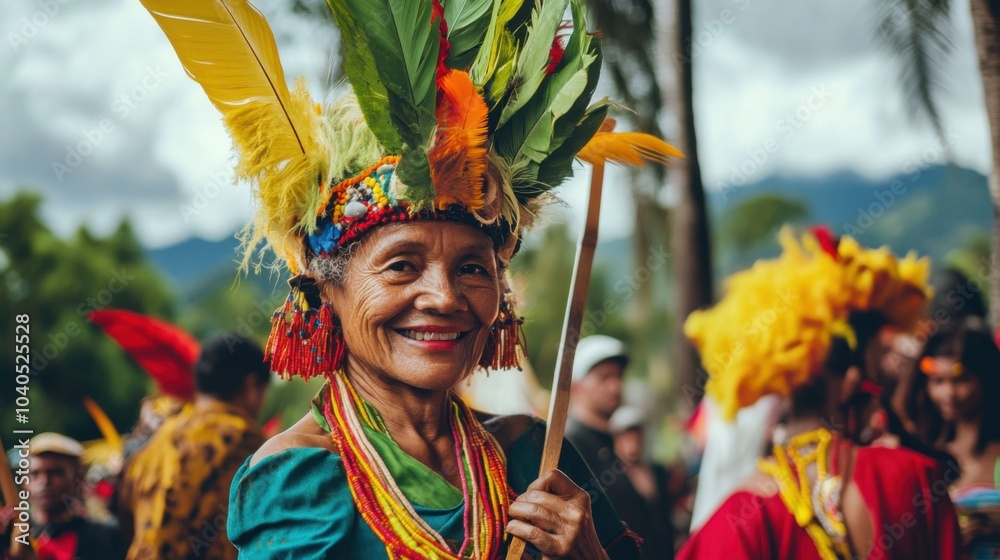 Poster a digital nomad exploring remote cultural festivals and documenting diverse traditions through immer