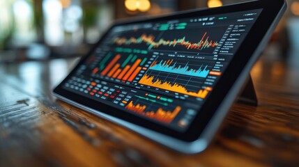Dynamic Digital Financial Dashboard Displaying Market Trends