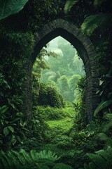 Obraz premium Green Forest Archway