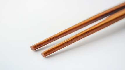 Wooden Chopsticks Closeup    Asian Cuisine Dining Utensils