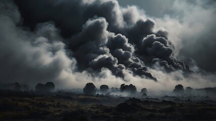 A raging wildfire sweeps across the dry brush, consuming everything in sight.