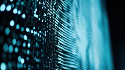 A detailed close-up of a microLED display pixel array demonstrating high brightness and pixel density, MicroLED display technology style, photo of