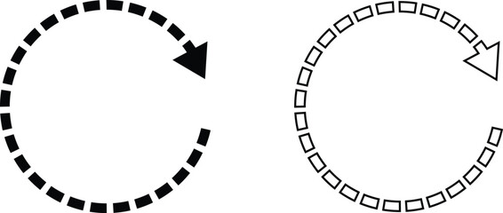 Set of Recycle Fill icons. An arrow that revolve endlessly Reuse concept Recycled. Rounded angles. Ecology, Bio rotation arrows symbols Signs vector collection isolated on transparent background