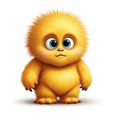 Fototapeta premium Cute Yellow Creature with Big Eyes