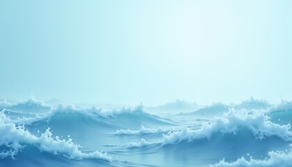 Fototapeta premium Turbulent ocean waves in shades of blue representing power and motion