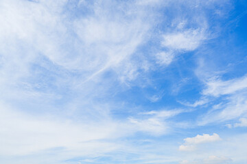White clouds in the clear blue sky