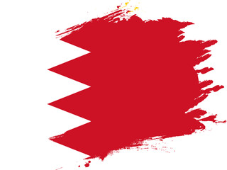 Grunge Brush On Flag Of Bahrain