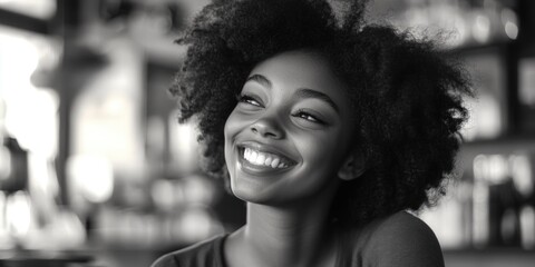 Fototapeta premium Woman with Afro Smile