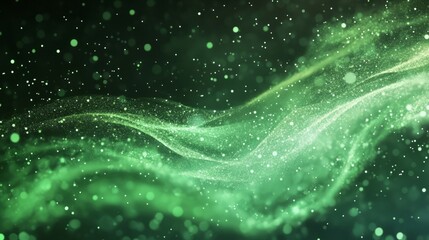 Twisting green wind filled with glowing particles