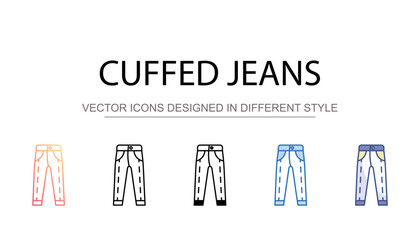 Cuffed Jeans icon design with white background stock illustration