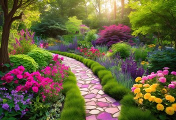 transformative garden design showcasing vibrant natural elements lush flora well planned layout inviting outdoor space, backyard, transformation, landscape