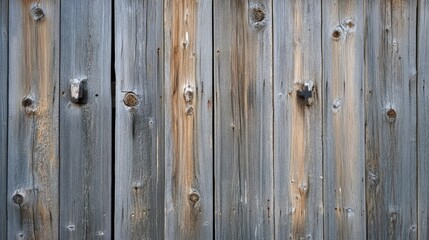 Fototapeta premium Wooden wall with deep grain, knots, and weathered surface