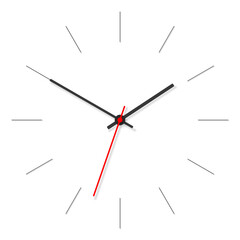 Classic clock image in realistic flat style, timer on white background. Business watch. Vector design element for you project