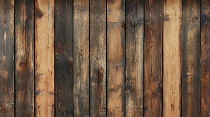 Naklejka premium Wooden wall with deep grain, knots, and weathered surface