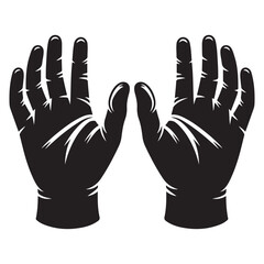 Obraz premium Medical Gloves Silhouette vector black color white background