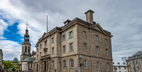 View of the the cathedral of Quebec City, Quebec, Canada