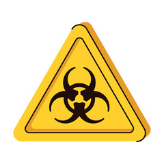 Biohazard triangle symbol. Hand draw, vector flat illustration.