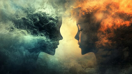 Create an evocative image that symbolizes the profound connection between individuals when they empathize with one another. Focus on the following elements 