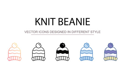 Knit Beanie icon design with white background stock illustration