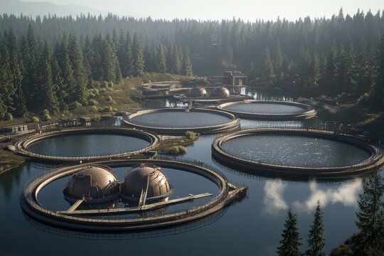 With a round settler, this plant treats water biologically