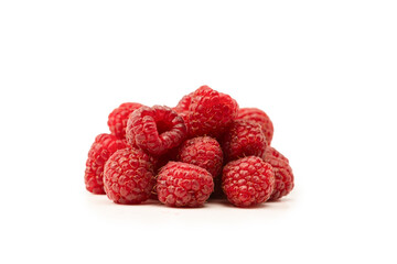 Tasty fresh raspberry isolated on a white background. Top view.