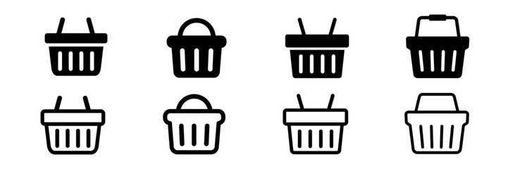 Shop basket icon set. Shopping basket icon