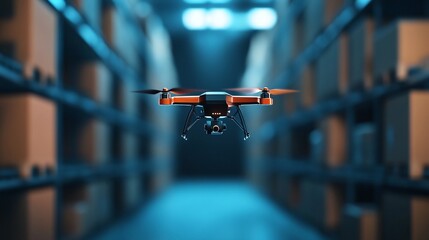 Automated Drone Scanning in a Futuristic Warehouse