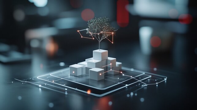 3D Visualization of Debt Management Strategy Concept