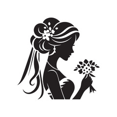 Beautiful Bride Silhouette Vector Art – Perfect for Invitations