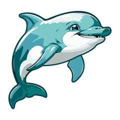 Fototapeta premium funny cartoon dolphin