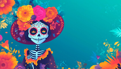 colorful day of the dead illustration