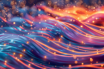 Experience Vibrant Colors with Stunning Bokeh Effects and Artistic Abstract Waves