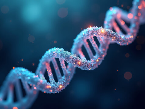 DNA-Strang in leuchtenden Farben
