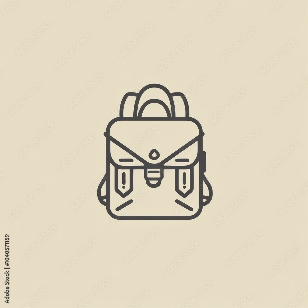 Poster this backpack icon embodies the spirit of adventure and exploration with its clean lines and minimal