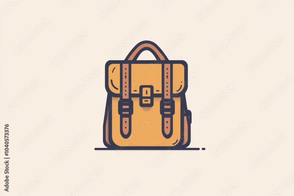Fototapete This backpack icon features clean lines and a minimalist design, capturing the essence of adventure and exploration effortlessly. Generative AI