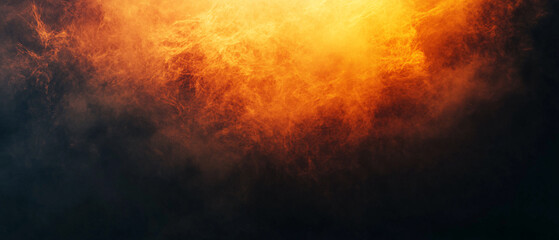 Abstract Orange Smoke Background With Black