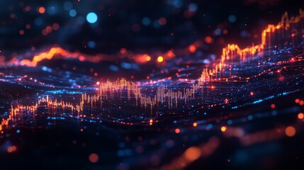 Fototapeta premium A digital interface showing a bearish market trend, with various financial indicators