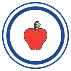 Vector image of an apple helmet icon on a white background