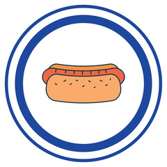 Vector image of a hot dog icon on a white background