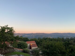 sunset in the village