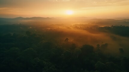 Fototapeta premium Serene Dawn Over Lush Landscapes