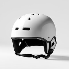 Fototapeta premium 3D Mockup skate snowboard Helmet White Isolated side view