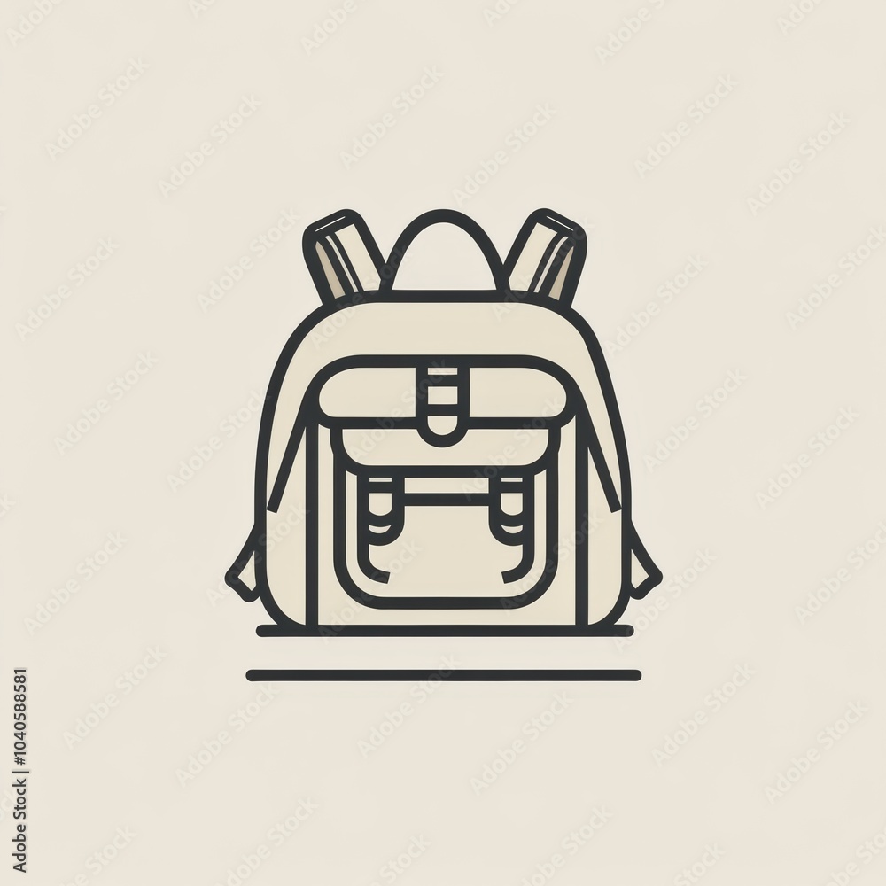 Poster the design features a clean, simple backpack icon symbolizing adventure and exploration, perfect for