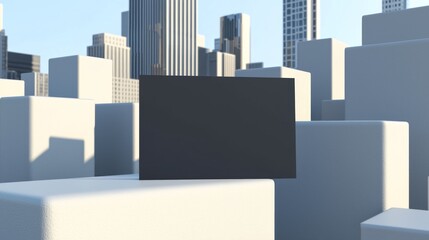 Luxury Business Card Mockup on Modern Urban Architecture Background, Professional Design Concept