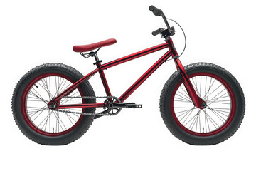 Fototapeta premium Red BMX Bike isolated on transparent background, png file, no background png file
